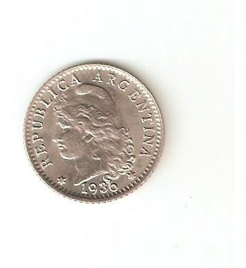 Monedas Argentinas 5 Centavos De 1936 Con Variantes. Sc