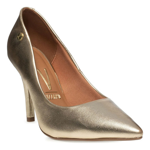 Zapato Mujer Taco Metalizado Premium 66 Dorado Vizzano