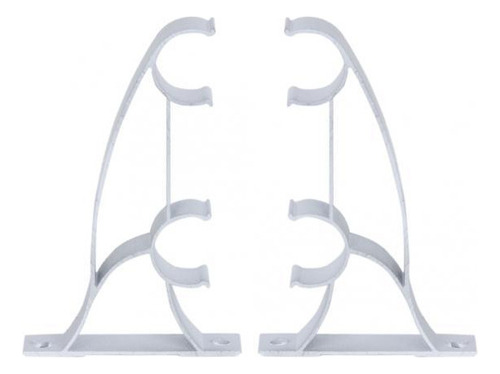 2pcs Metal Doble Soporte Porta Vara Barra De Cortina Para