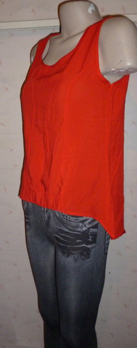 Musculosa Irregular Suelta Elástico Talles S/m L/xl Hermosa