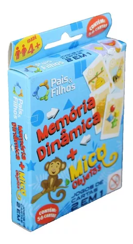 Jogo Do Mico + Jogo Da Memória 56 Cartas 2 Em 1 Pais Filhos