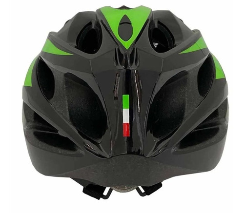 Imagem 4 de 5 de Capacete Elleven In Mold C/ Led Preto/verde Brilho M (54-57)