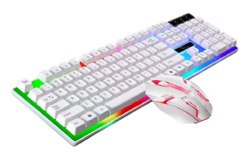 Kit Gamer Rgb Teclado Mouse Usb Luz Led Rainbow 3200dpi Aoas
