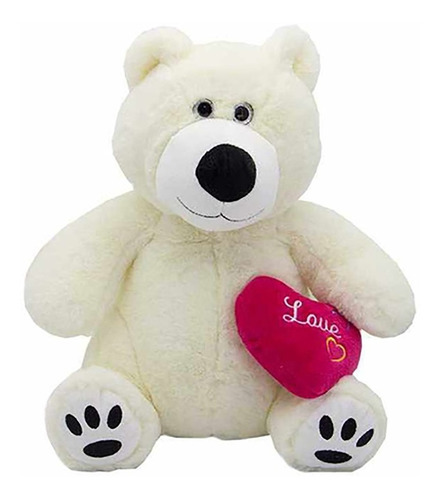 Imagen 5 de 10 de Peluche Oso Polar Funnyland San Valentin Ojos Glitter 25cm