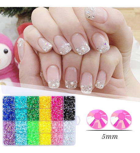 Juego De Gemas De Cristal Redondas Clear Ab Diy Craft 5 Mm
