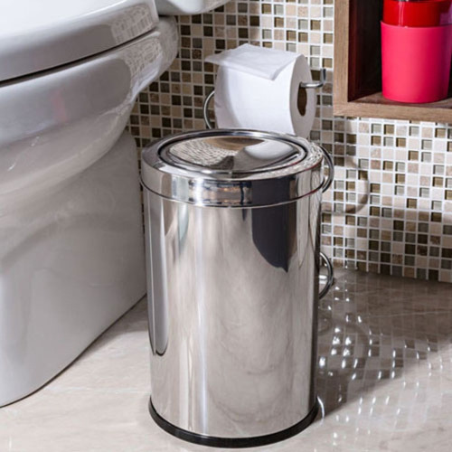 Lixeira Basculante Inox Redonda 24x30 15 Litros Cor Prateado