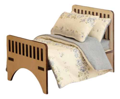 Cama En Miniatura De Muñeca, Muebles De Casa De Floral