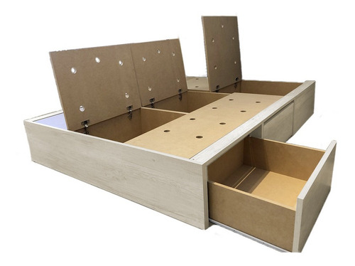 Box Sommier Cajones 2 Plazas 140x190 Melamina Faplac Mdf