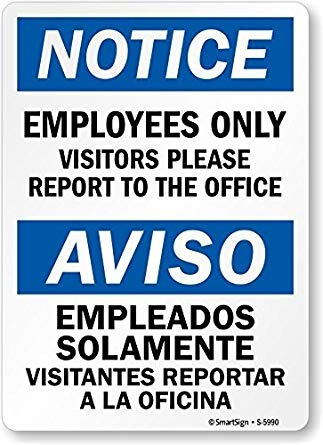 Imagen 1 de 4 de Smartsign Por Lyle S-5990-al-12x18 Aviso: Los Visitantes Re