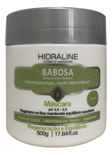 Hidraline Máscara Babosa Profissional Regeneração 500g