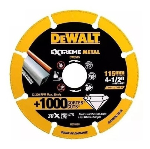 Disco Diamantado Para Corte Metal 4 -1/2 Dw8545 Dewalt