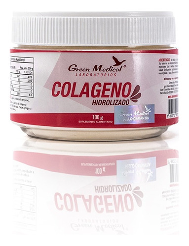 Colageno Hidrolizado En Polvo 100g  Green Medical