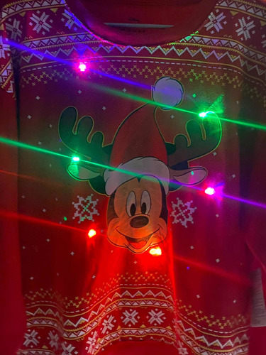 Suéter De Navidad Mickey Mouse Con Luz Parpadeante