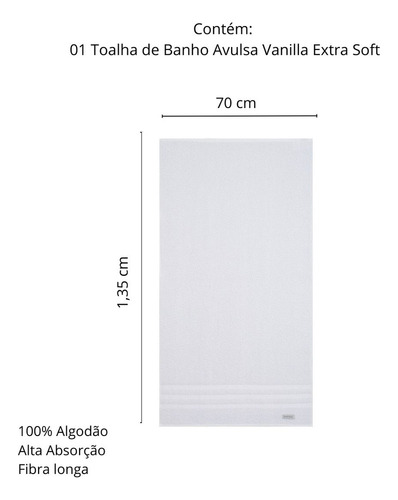 Mz Toalla De Baño Buddemeyer Vanilla 100% Algodón, Color