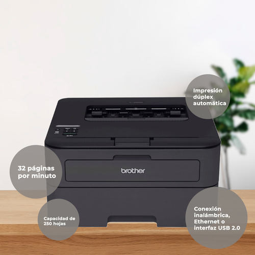 Impresora Simple Función Monocromática Brother L2360dw + Au