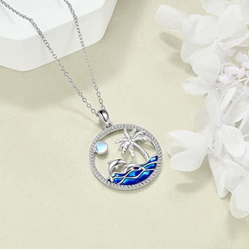 Colar Feminino Com Pingente De Golfinho E Palmeira Crmad