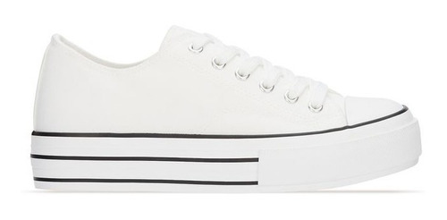 Imagen 2 de 5 de Tenis Andrea Sneaker Plataforma Dama Alta Comodo Blanco