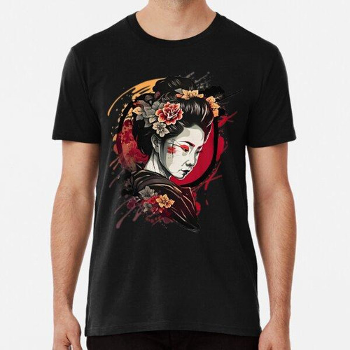 Remera Geisha De Colores - Tatuaje De Diseño Algodon Premium