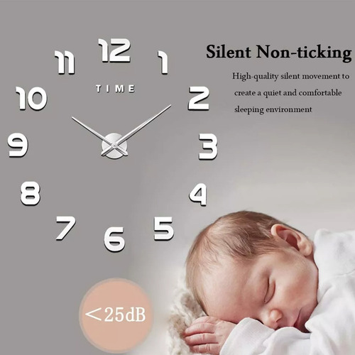 Zheyang Reloj De Pared Grande Con Números 3d, Silencioso,