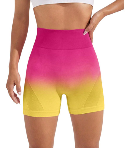 Calza Corta Short Seamless Frunce Push Up Degradé Importado