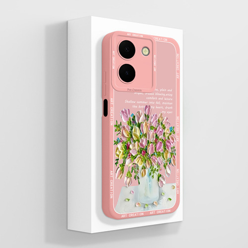 //funda De Silicona Para Vivo Y36, 4 G, 5 G, Bonitas Flores A/