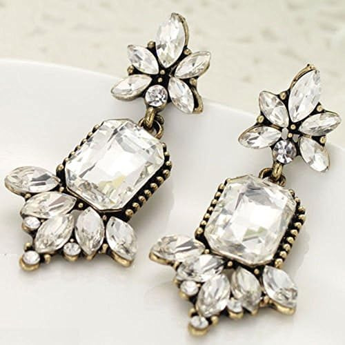 Pendientes De Fiesta Nupciales De Boda Con Diamantes De Imit
