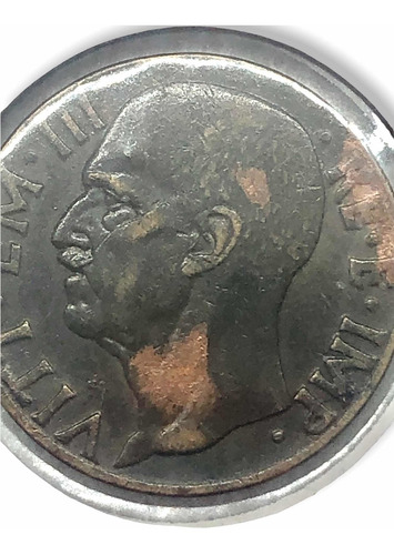 Moneda De Bronze De 10 Centésimas Italiana Año 1942 Wwii (Usado)
