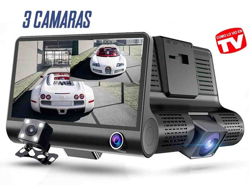 Kit De 3 Camaras Carro Full Hd Lcd 4.3 PuLG + Microfono + Ob