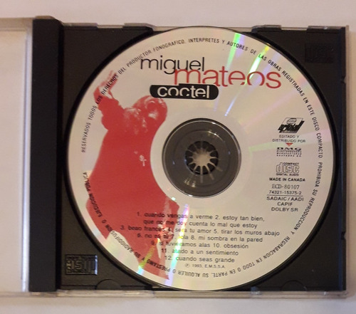 Miguel Mateos Cd Coctel (sin Carátulas)