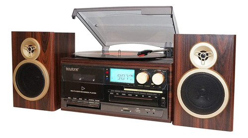 Sistema De Tocadiscos Boytone Serie 28 Mahogany Classic Bt