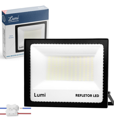 Refletor Holofote Super Led 400w Bivolt Ip67 Cor Da Luz Branco Frio 6500k