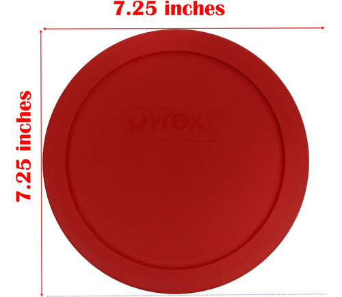 Pyrex 322-pc 1qt Tazón Para Mezclar Redondo Rojo Tapa De Plá