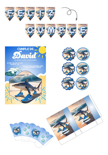 Kit Imprimible De Cumpleaños Infantil Tralalero Tralala