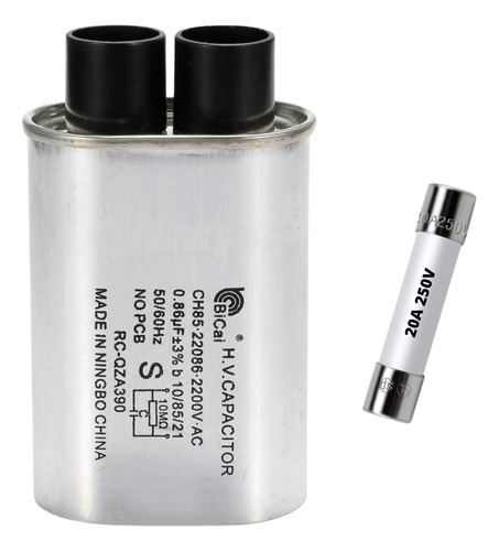 Capacitor Microondas 0.86 Uf 2100v Con Fusible 20a 250v