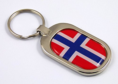 Llavero Con Bandera De Noruega, Metal Cromado, Llavero K