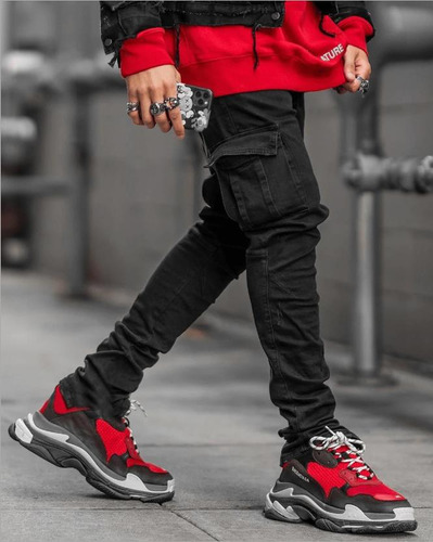 Jeans Ajustados Hombres Con Bolsillos Talones Bajos