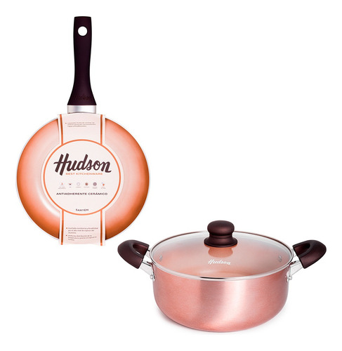  Cacerola + Sartén Hudson  24 Cm Set X2 De Cerámica