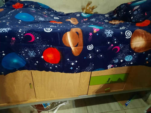 Cama Con Repisa, Escritorio, Cajoneras, Marinera Imperdible