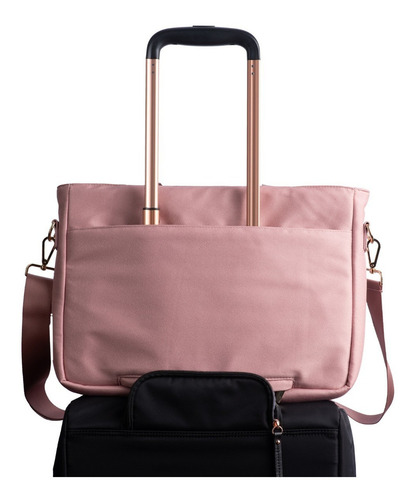 Bolsa Para Laptop Mujer Resistente Maletín Crossbody Luckyly Color Rosa