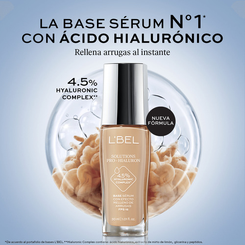 Pack Base De Maquillaje Solutions Pro Hialuron De Lbel Capuccino