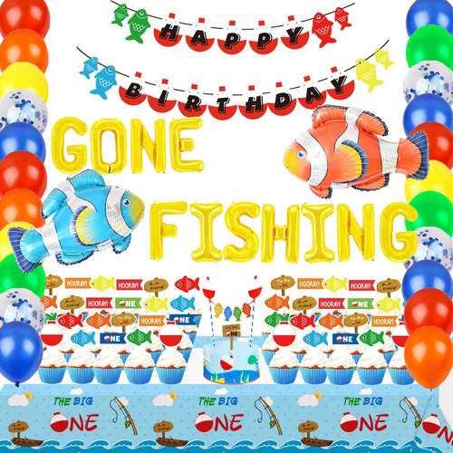 Gone Fishing - Suministros Para Fiesta De Primer Cumpleanos,