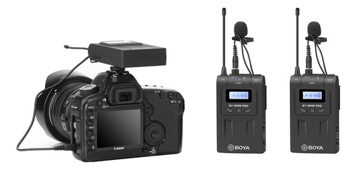 Sistema 2 Micrófonos Inalámbricos Lavalier P/ Camara Boya