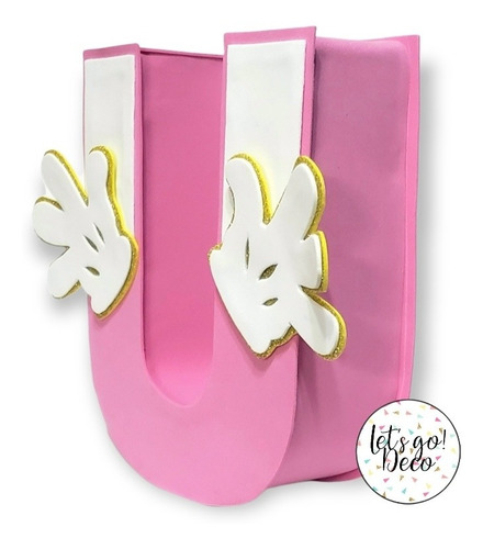 Letras 3d Minnie Mouse Pink & Gold | Candy Bar Souvenir