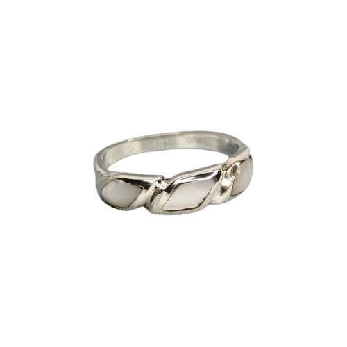 Anillo De Dama Triple Nácar - Plata 925