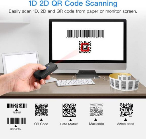 Eyoyo Mini Bluetooth 2d Barcode Scanner, 3 Em 1 Usb Bar Cod