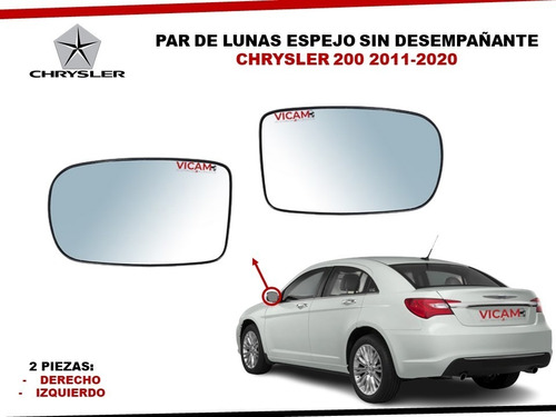 Par De Lunas Espejo Chrysler 200 2011-2020 Sin Desempañante