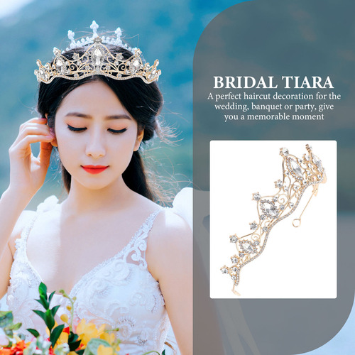 Diadema De Novia Con Forma De Corona Y Diamantes De Imitació