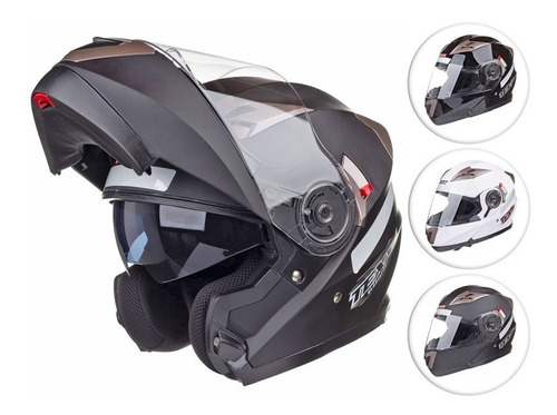 Capacete para moto escamoteável Texx Gladiator V3 preto-fosco tamanho XL