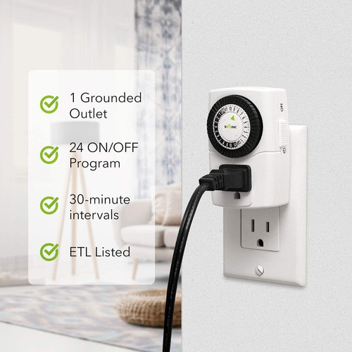 Timer Temporizador 125v 15a 1/2hp 24hrs-30min