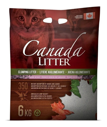 Piedras Sanitaria Para Gatos Canada Litter Lavanda 6 Kg x 6kg de peso neto